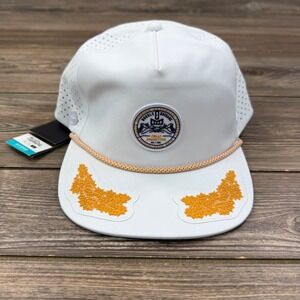 Melin Mens Size XL Hydro Coronado Captains Hat White Gold Rope Snapback New